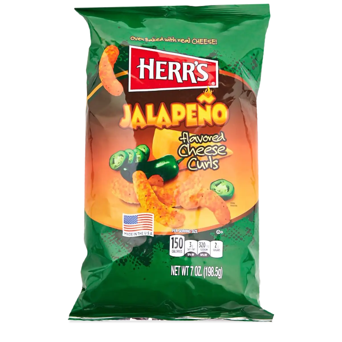 Herrs Jalapeno Poppers Cheese Curls 198g