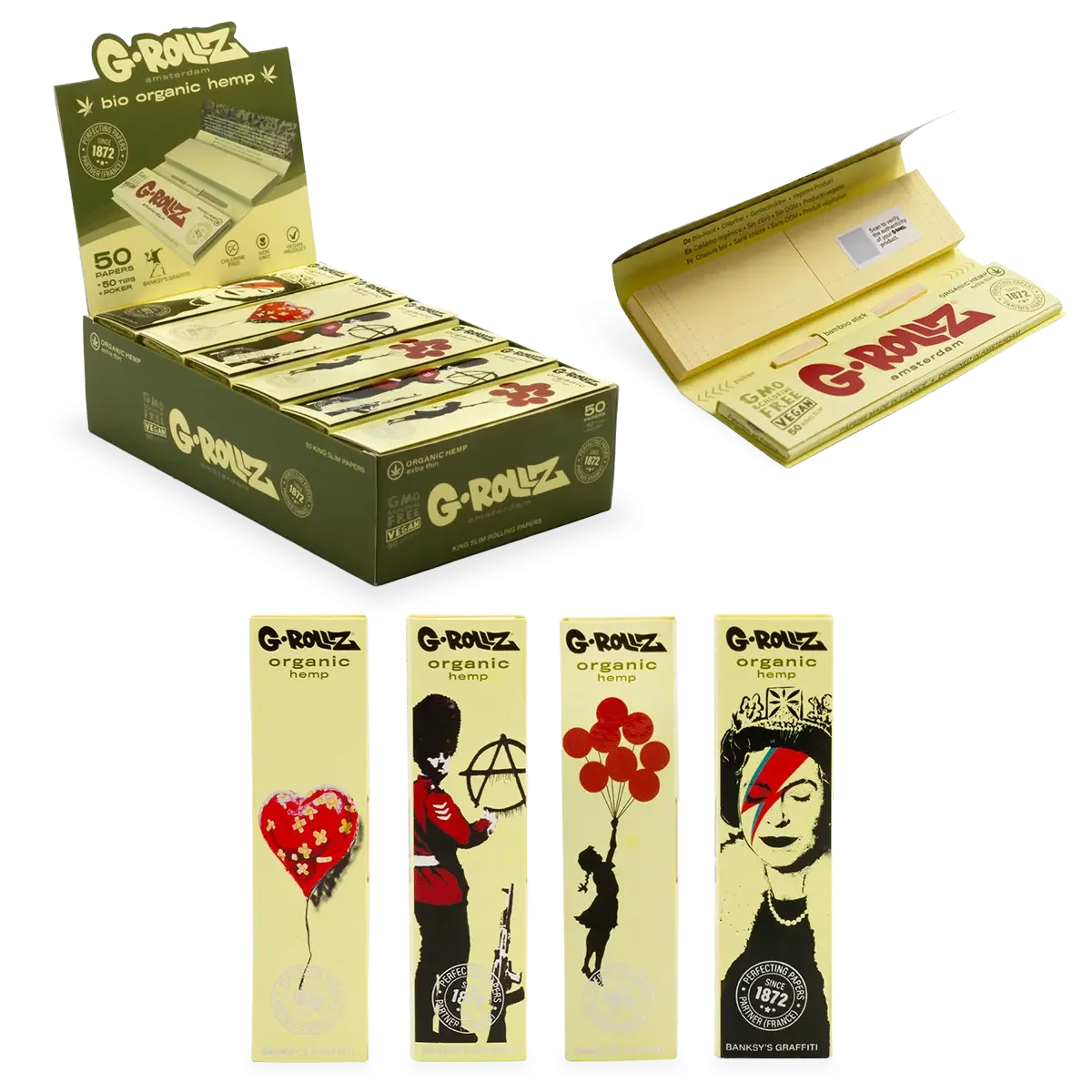 G-Rollz Banksy's Graffiti Organic Hemp Extra Thin paberid