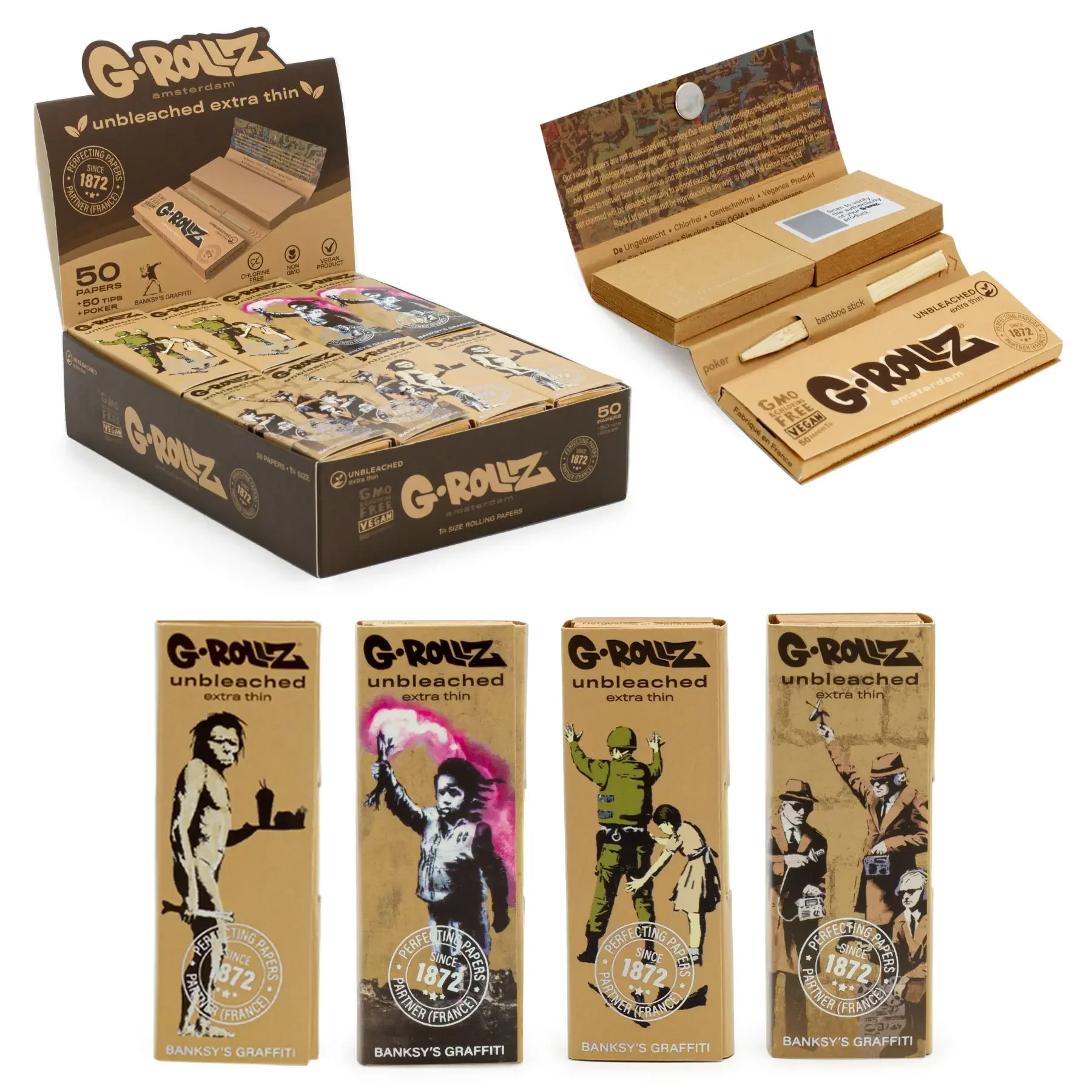 G-Rollz Banksy's Graffiti Unbleached paberid